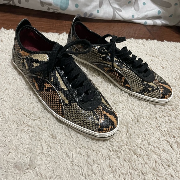 Marc by Marc Jacobs Two Tone Python Embossed Leather Sneakers - Picture 1 of 11